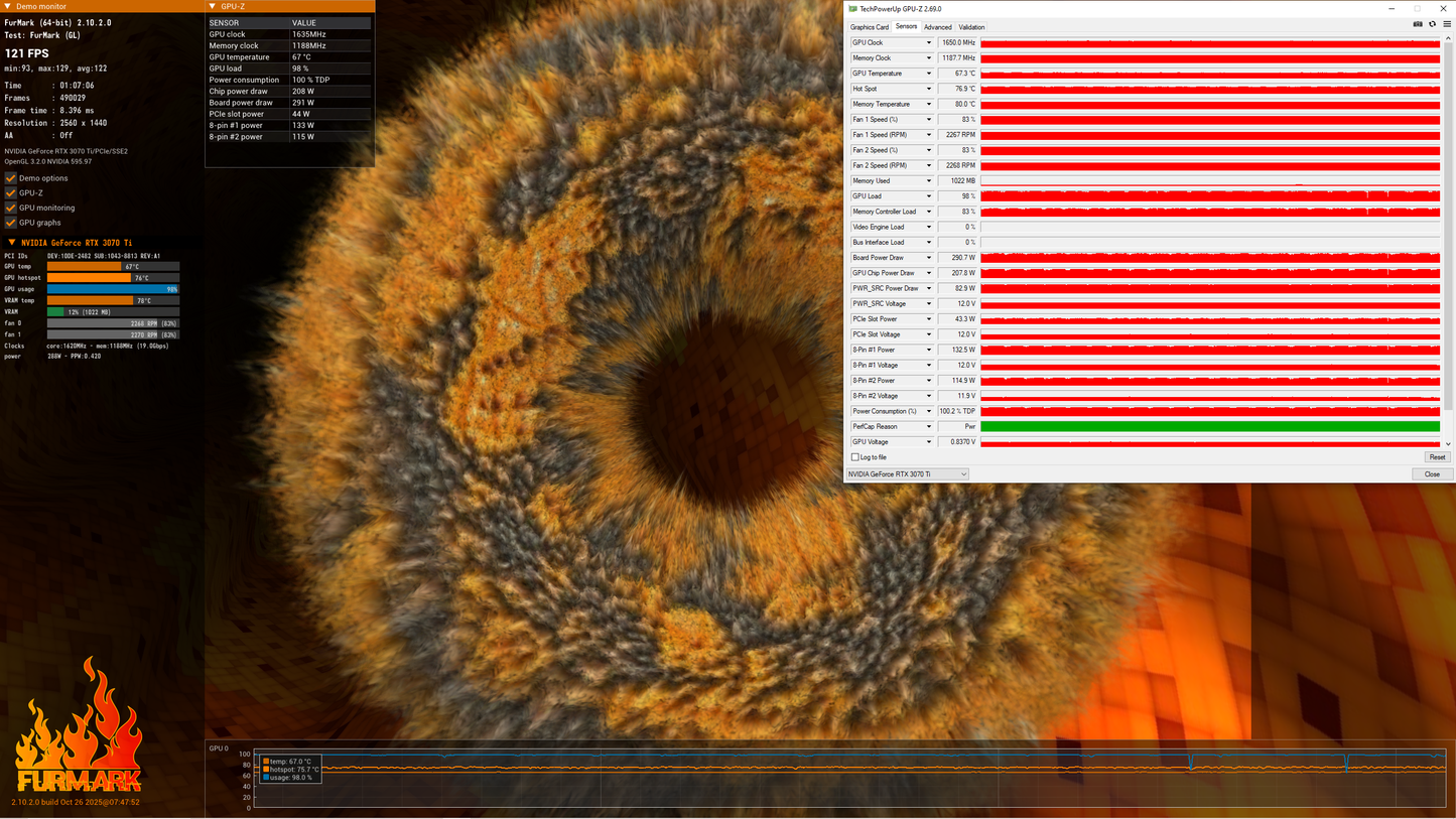 Asus RTX 3070 TI 8GB TUF Gaming OC - Refurbished