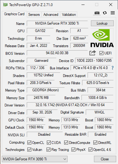 Gainward RTX 3090 TI 24GB Phantom mit OVP - Refurbished